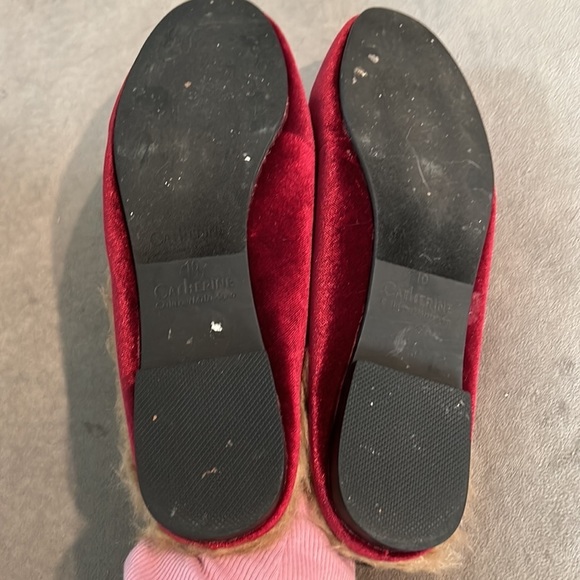 Catherine Malandrino Furrow Velvet Slip on Mules, Faux Fur Lined Women’s 10 - Picture 4 of 4